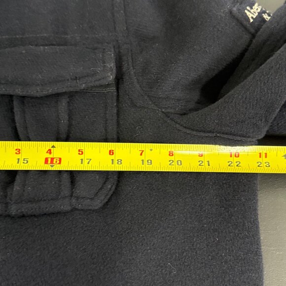 Abercrombie and Fitch Jacket Mens Large Blue Military Pockets Y2K Vintage Wool - Picture 11 of 12